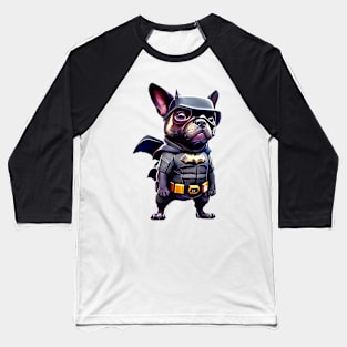 Super Frenchie: Black Superhero Suit Version 5 Baseball T-Shirt